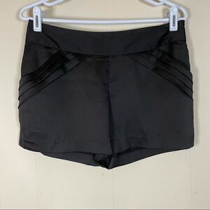 Kensie Black Satin Pleated Shorts Size 4